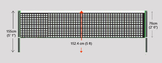 badminton net dimension