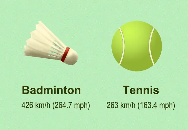 badminton vs tennis speed
